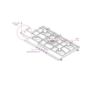 تصویر اجاق گاز صفحه ای کن مدل لیناک B