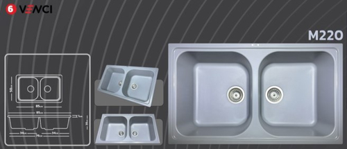 تصویر سینک ظرفشویی گرانیتی ونسی مدل M220