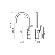 تصویر  شیر ظرفشویی کی دبلیو سی مدل سین پول دان